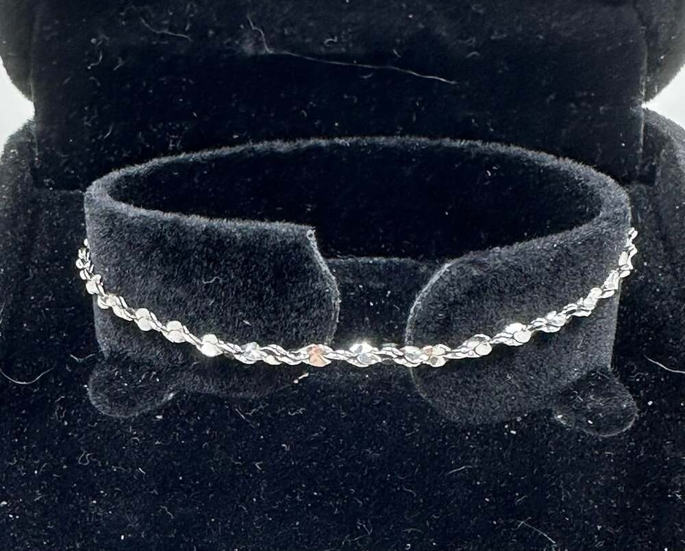 Monet Silver-Tone Twisted Ribbon Chain Bracelet